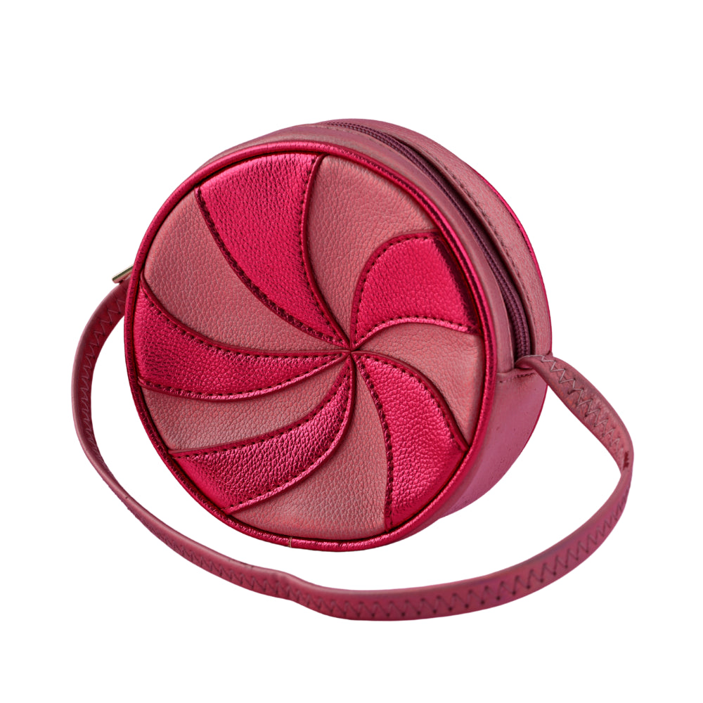 Kids Christmas Shaped Side Bag - Peppermint Swirl